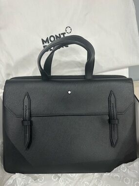 Montblanc Black Sartorial Leather Briefcase Unused